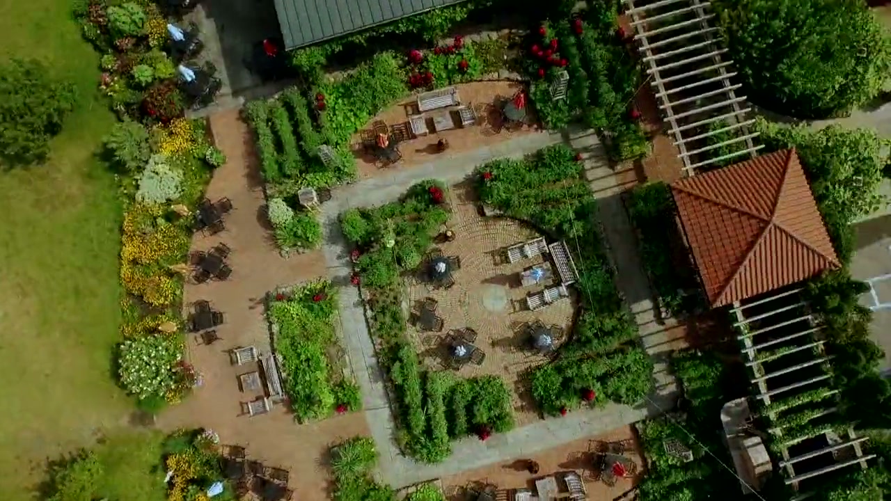 Garden courtyard seen top down