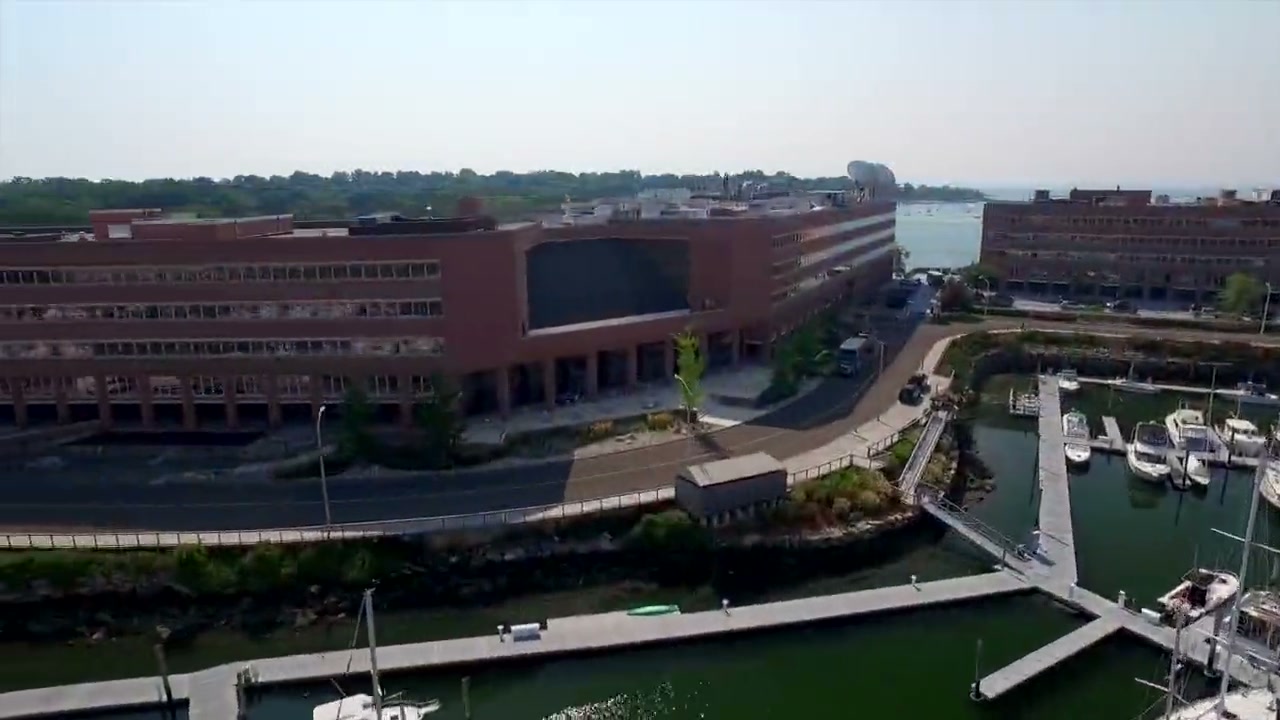 Harborfront offices and marina